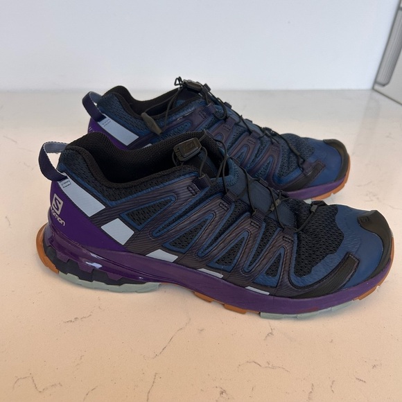 Salomon XA Pro 3D V8 Trail Poseidon  Violet Indigo Blue Hiking Shoes Women's 10 - Picture 2 of 8